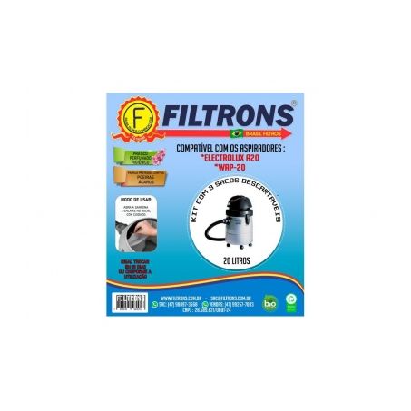 Saco para aspirador filtron a10 c/3un