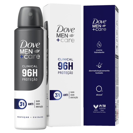 Desodorante Aerossol Dove 150ml - Clinical - Masculino - Cuidado Total