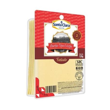 Queijo estepe Santa Clara fatiado 120g