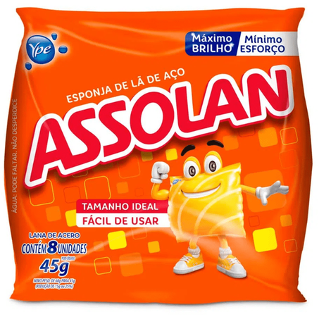 LÃ DE AÇO ASSOLAN 8UN 45G