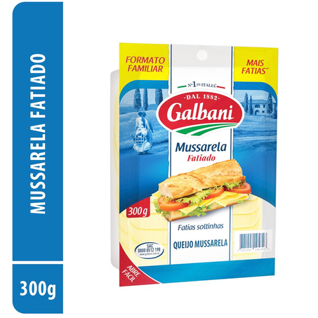 QUEIJO MUSSARELA GALBANI FATIADO 300G