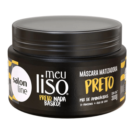 MÁSCARA SALON LINE MEU LISO MATIZADOR PRETO 300G
