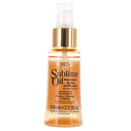 ÓLEO CAPILAR AMEND SUBLIME OIL REPARADOR DE FIOS DANIFICADOS 60ML