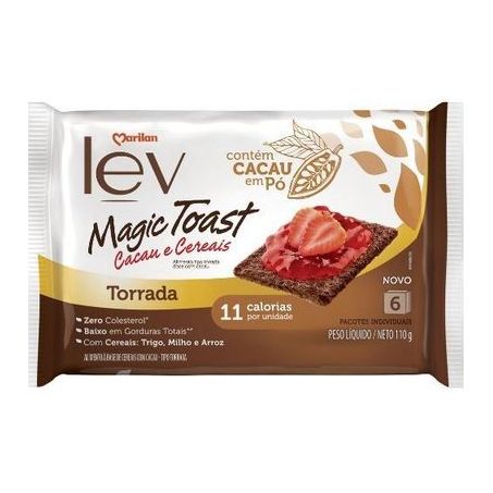Torrada Light Marilan                        Lev Magic Toast Cacau Pacote 110gr