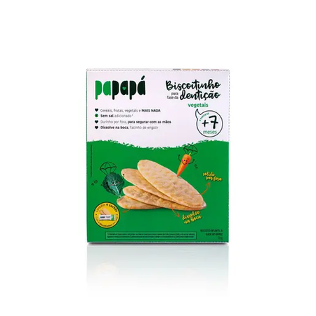 BISCOITO INFANTIL FASE DENT VEGETAIS PAPAPA 36G