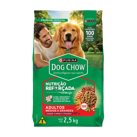 Alimento Para Cães Purina Dog Chow Adultos e Médios Carne e Frango 2,5kg 
 