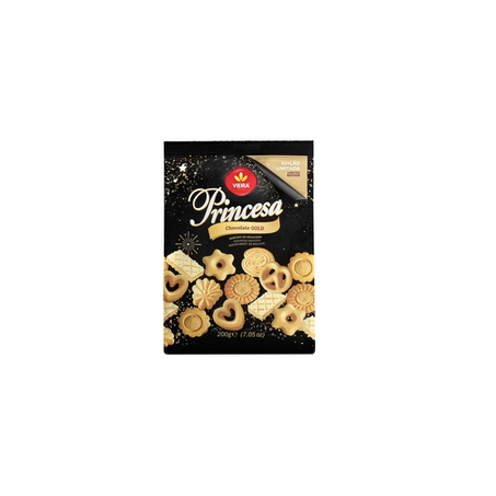 BISCOITO VIEIRA PRINCESA SORTIDO CHOCOLTE GOLD PC 200G