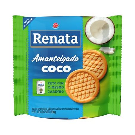 Biscoito Doce Renata Amanteigado Coco Pacote 330G