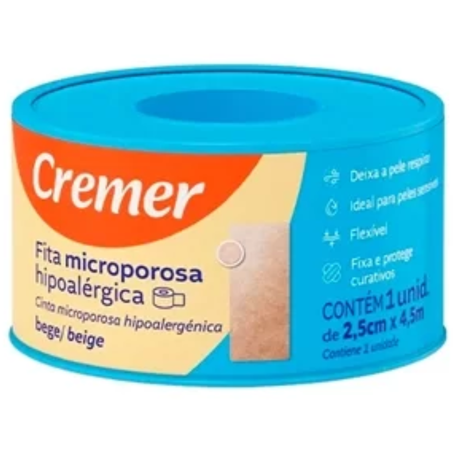 Farma fita microporosa cremer bege 2,5cmx4.5mt
