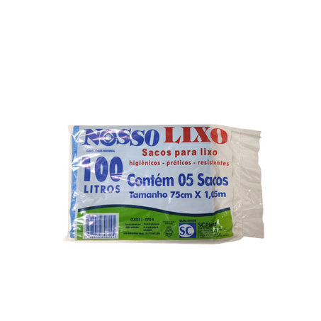 SACO LIXO AZUL NOSSO LIXO 100LT C/5