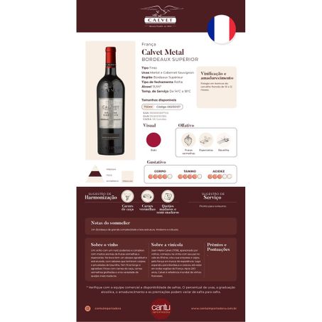 VINHO FRA CALVET BORDEAUX SUPERIOR METAL 360-1