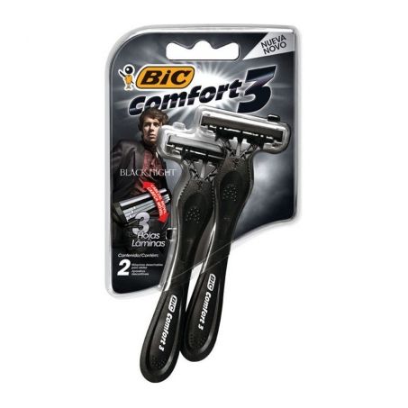 Aparelho barbear bic comfort 3 black conj 2un*