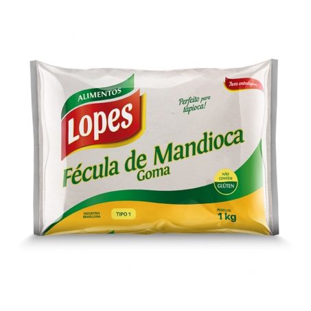 Fécula de Mandioca Lopes Embalagem 1KG