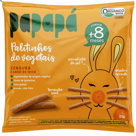 BISCOITO INFANTIL PAPAPÁ CENOURA ORGÂNICO 20G