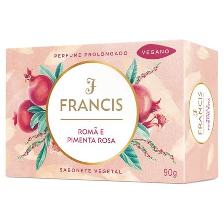 Sabonete francis 90g romã e pimenta rosa vegano