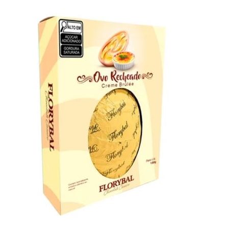 Ovo De Páscoa Florybal Ao Leite Recheado De Creme Brulle 180g
