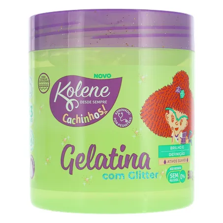 GELATINA CAPILAR INFANTIL KOLENE CACHINHOS COM GLITTER POTE 500G 360-34