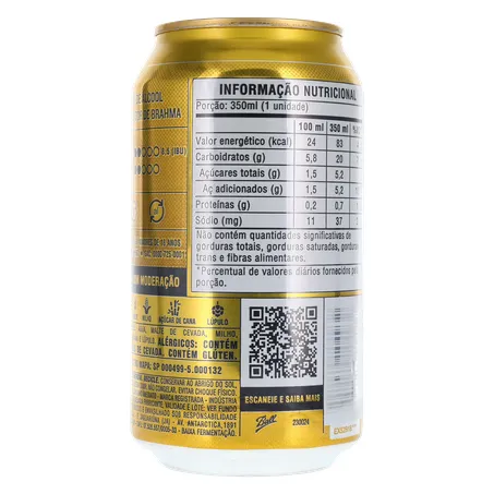 Cerveja Brahma Zero Álcool Lata 350Ml 360-19