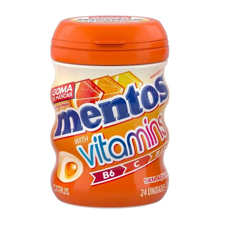 GOMA MASCAR MENTOS VITAMINS CITRUS 48G