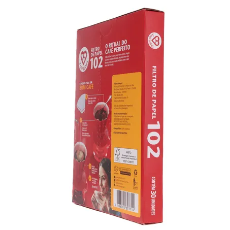 Filtro de Papel 3 Corações 102 Caixa 30UN 360-24