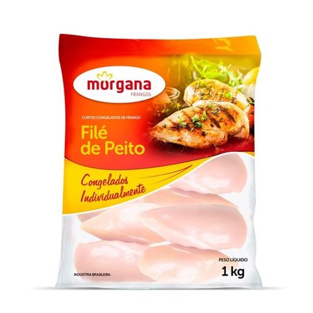 File de peito de frango congelado morgana pct 1kg