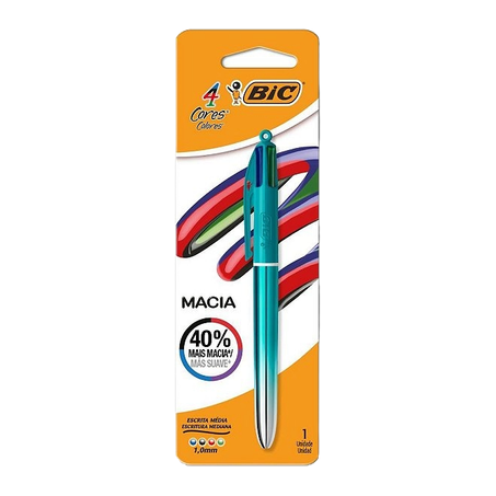CANETA BIC SM MACIA 4 CORES VERDE COM 1 UNIDADE 