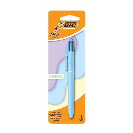 Caneta Bic Pastel 4 Cores