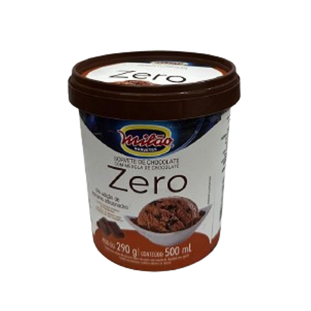 SORVETE MILÃO ZERO CHOCOLATE C/MESCLA CHOC 500ML Z