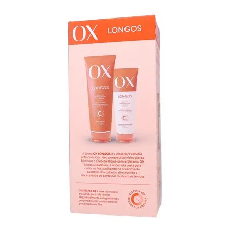 Kit Shampoo com 375Ml  Condicionador com 170Ml Ox Longos 360-19