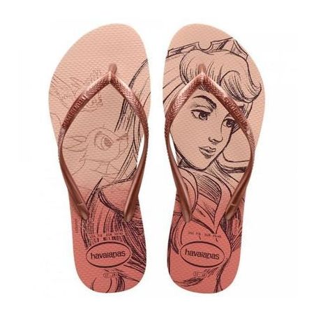 HAVAIANAS SLIM PRINCESAS ROSA BALLET/DOURADO GOLD 39/40