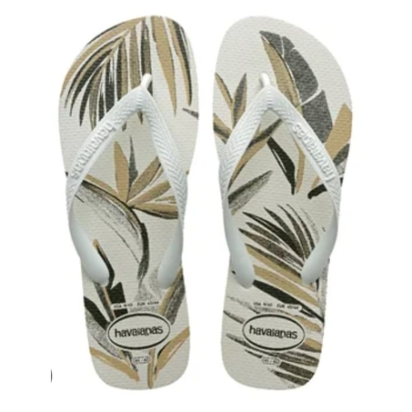 Sandália Havaianas Aloha Branco Folhas 43/44
