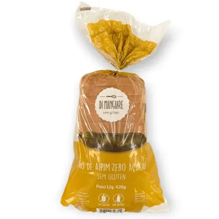 Pão de forma de aipim di mangiare sem glúten 420g