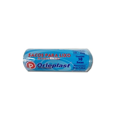 Saco para lixo orleplast 59x62cm 30l c/10