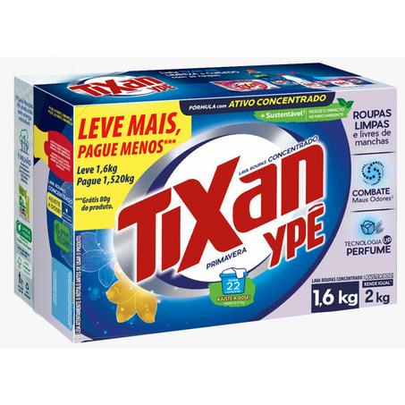 Lava roupa pó primavera tixan ypê l1.6p1,520kg
