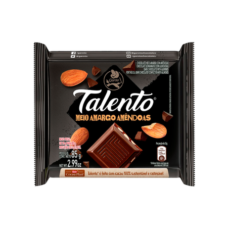 Choco talento meio amar amend 85g