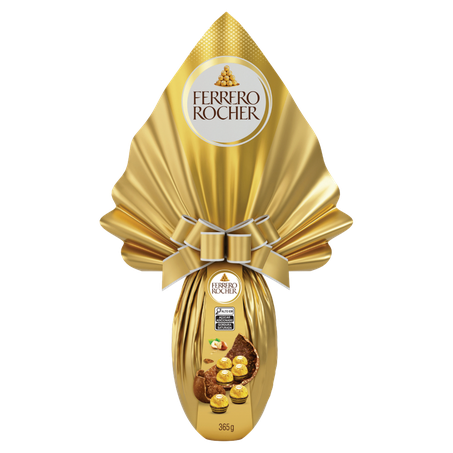 Ovo de Páscoa ao Leite com Pedaços de Avelãs e Bombons Ferrero Rocher 365g