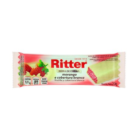 Barra Cereal Ritter 66g Morango Cobertura Branca