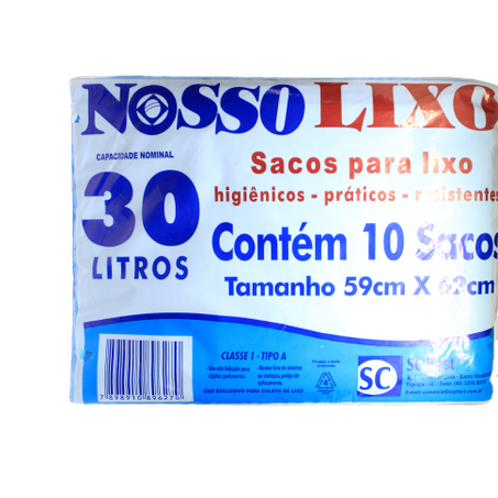 SACO LIXO AZUL NOSSO LIXO 30LT C/10