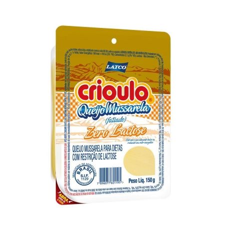 QUEIJO MUSSARELA CRIOULO ZERO LACTOSE 150G