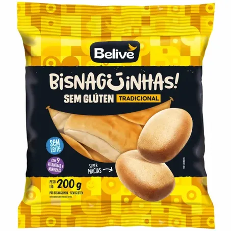 BISNAGUINHA SEM GLÚTEN TRADICIONAL 200G - BELIVE