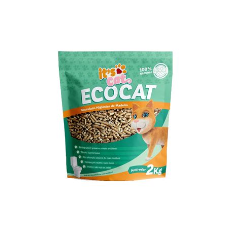 AREIA GATO ECOCAT 2KG GRANULADO MADEIRA