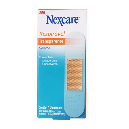Curativo nexcare transparente respirável caixa c-10unid 360-1