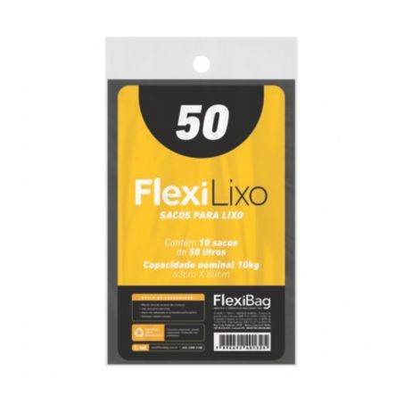 Saco p/lixo flexilixo preto 50l