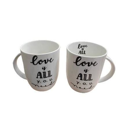 Caneca de Porcelana Love is All Tezor 400ml