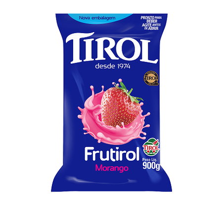 BEBIDA  LACTEA TIROL 900G SACO MORANGO
