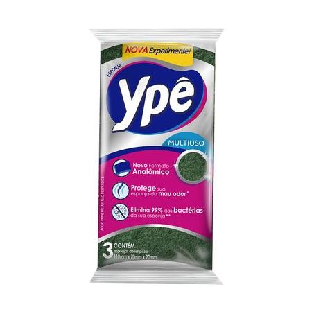 Esponja ype sintetica multiuso c/3