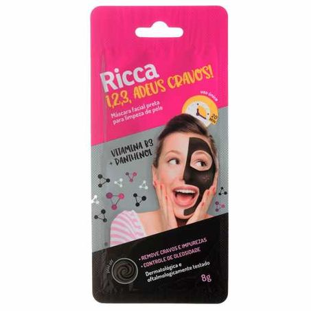 Mascara Facial Limpeza De Pele Ricca 8g