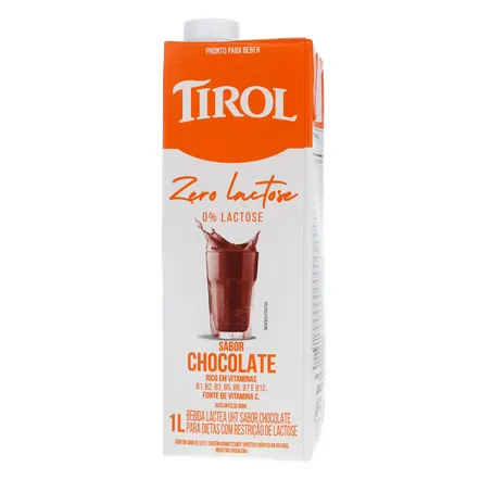 りーちろー　1 Bebida Láctea Tirol Zero Lactose Chocolate 1l | Koch Supermercado