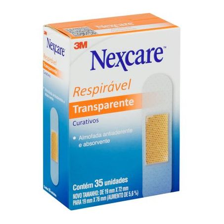 Curativos Respeirável Nexcare Transparente Caixa 35un