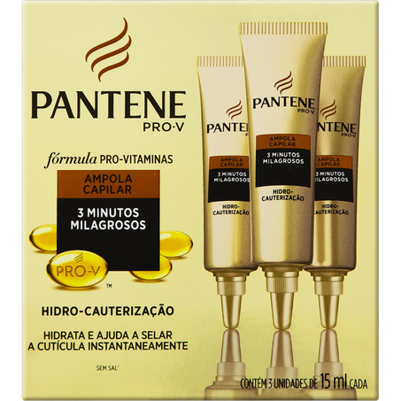 Creme de Tratamento Pantene 15ml - Hidrocauterização - Com 3 Ampolas